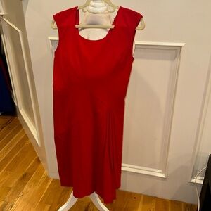 Calvin Klein red dress size 4 with pleats in the front